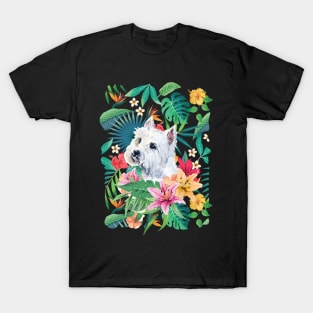 Tropical Maltese Dog 4 T-Shirt